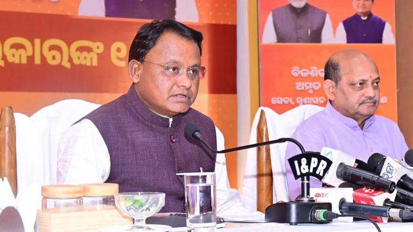 CM Mohan Charan Majhi and BJP Leader Manmohan Samal