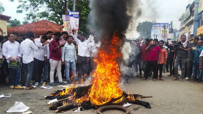 Protest Against Balasore Self Immolation Case