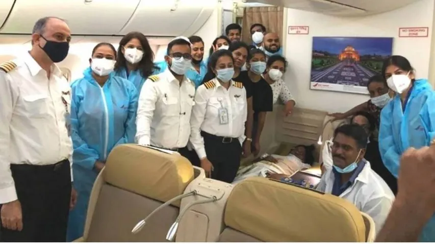  Woman gives birth to baby in air india mid air flight coming from London to kochi