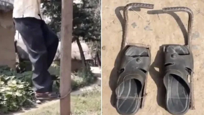 Amazing jugaad to climb electric pole