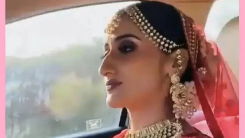 Bride made her own entry by driving car