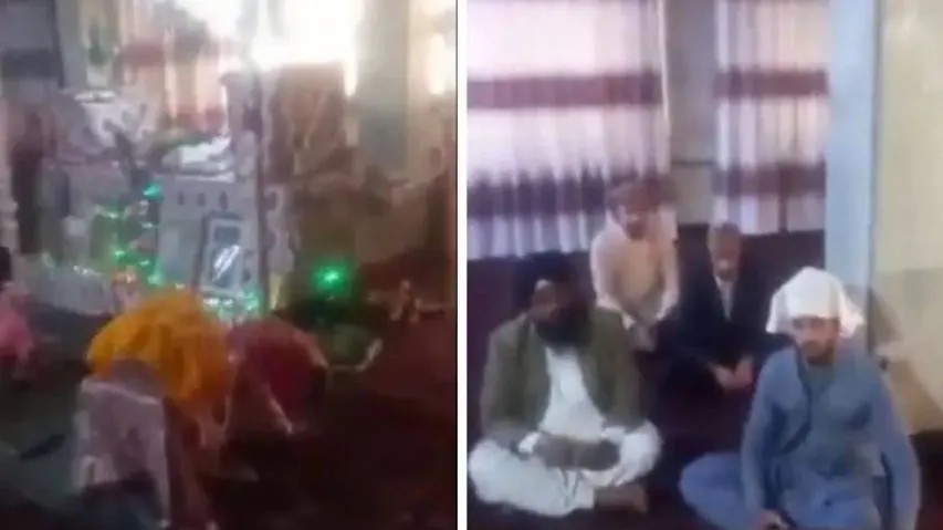 People gathered in Kabul temple under Taliban rule