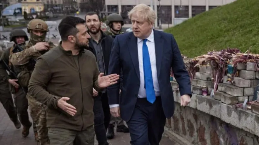 Boris Johnson And Zelensky Visit Kyiv