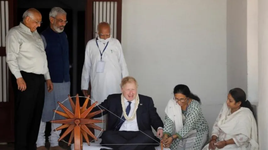 UK PM Johnson visits Gandhi's Sabarmati Ashram