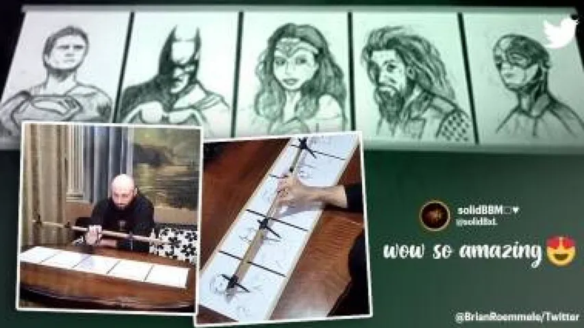 5 pencil sketches at once.