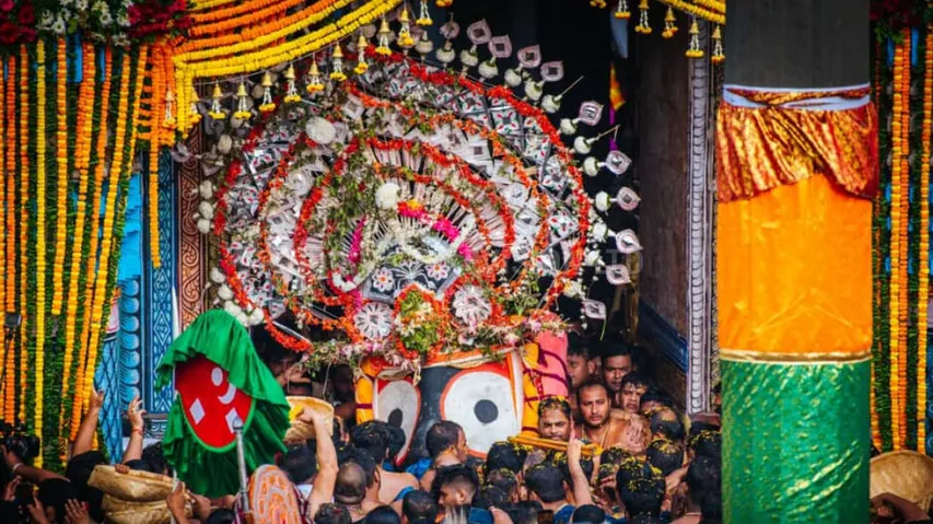 Take a look at Pahandi ritual of Lord Jagannath