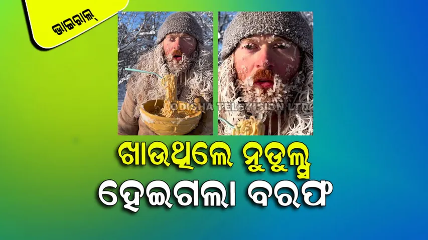 Noodles Freezes Hair And Beard Covered With Ice