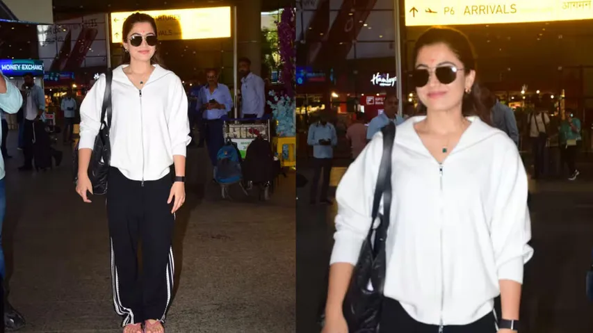 Rashmika Mandanna spotted at airport in casual look