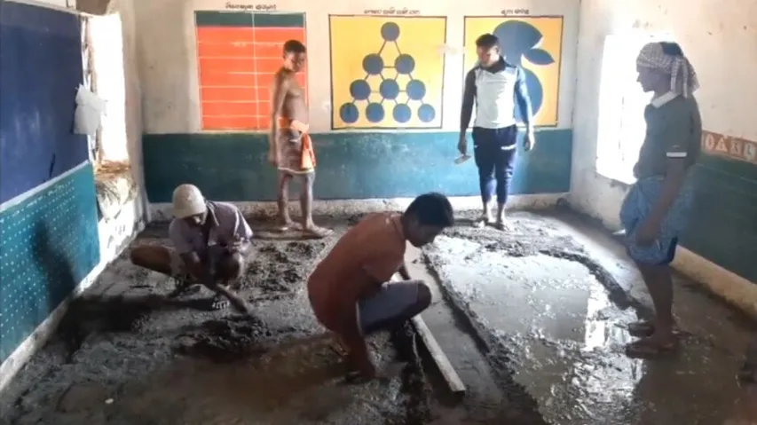 Villagers Repairs School With Own Cost After Govt. Apathy