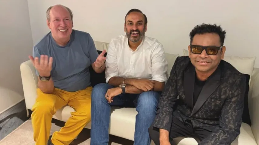 AR Rahman with Namit Malhotra and Hans Zimmer