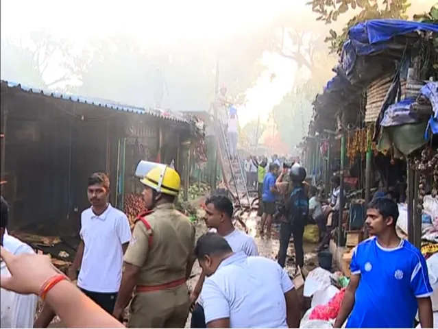 Massive fire breaks out in Bhubaneswar’s Unit-1 Market, around 20 shops gutted
