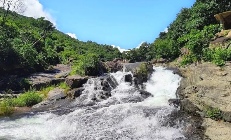 Baria Pathara waterfall at Mahendragiri draws visitors from Odisha and outside