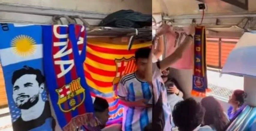 Messi Fever grips Mumbai Train