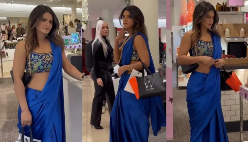 Indian-origin entrepreneur draws attention for saree-clad Christmas shopping in the U.S