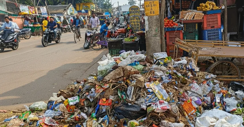 Sanitation workers in Ganjam stage protest by dumping garbage in front of govt offices