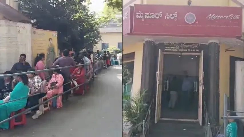 Bengaluru’s 4 am rush for Mysore silk sarees goes viral
