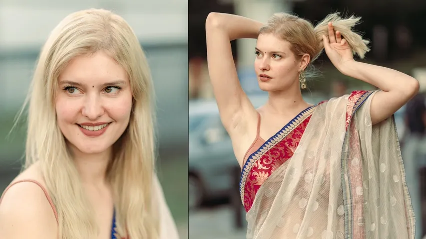 National Crush buzz! Bengaluru street photographer’s candid click of German girl in saree breaks the internet, CHECK PICS