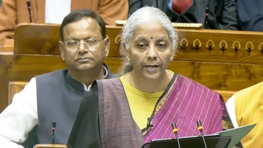 Nirmala Sitharaman during Union Budget 2026–27