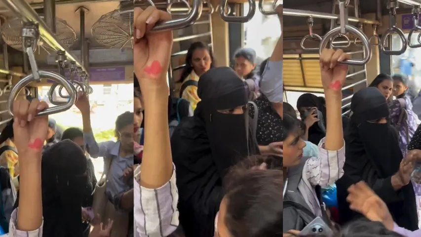 Man in burqa enters Mumbai local train’s ladies coach, passengers allege inappropriate touch; watch viral video