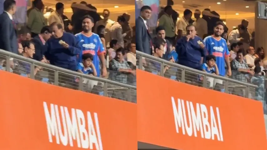 Billionaire with a desi bite: Mukesh Ambani spotted enjoying Vada Pav during T20 World Cup match, watch