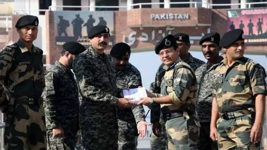 BSF exchanges sweets with Pakistan Rangers on Diwali