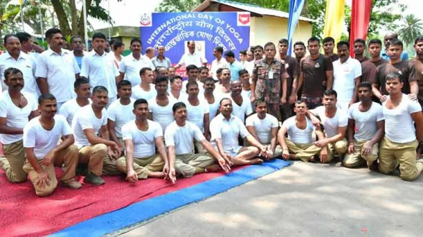 Bangladesh police introduce yoga course for officials to help relieve stress and boost immunity