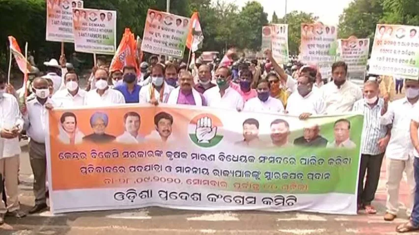 Odisha Congress Up In Arms Demanding Roll Back Of Farm Bills