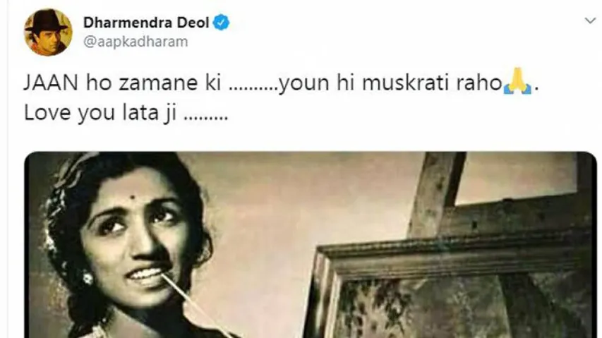 Dharmendra's Exclusive Tweet On Lata Mangeshkar Wins Hearts