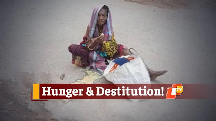 Elderly Woman In Odisha Found Eating Food Dropped On Road