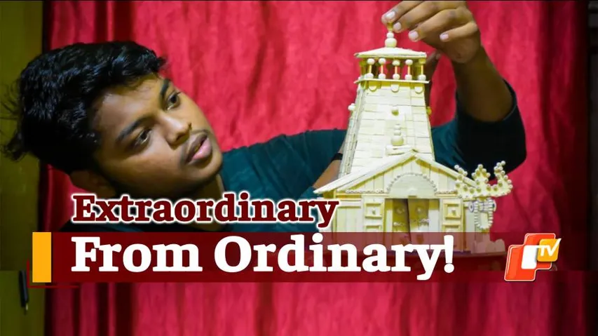 Odisha Youth Builds Miniature Replica Of Kedarnath Temple With Ice Cream Sticks