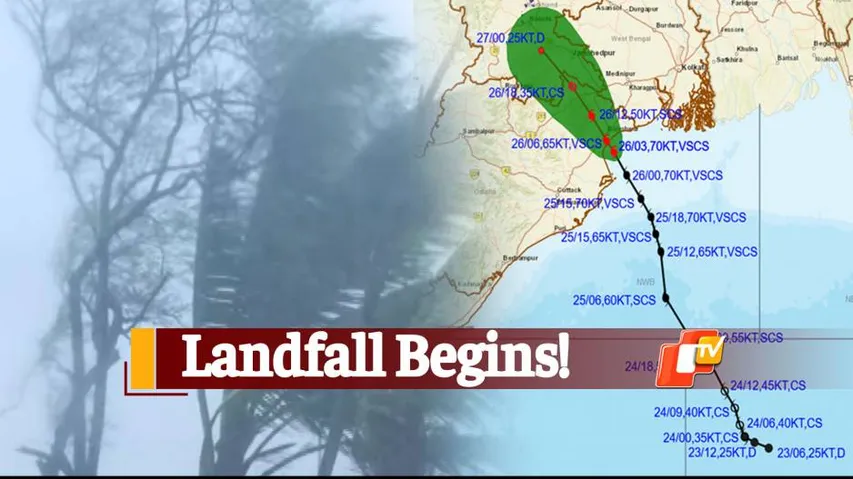 Cyclone Yaas Landfall Commences At North of Dhamra & South of Balasore In Odisha