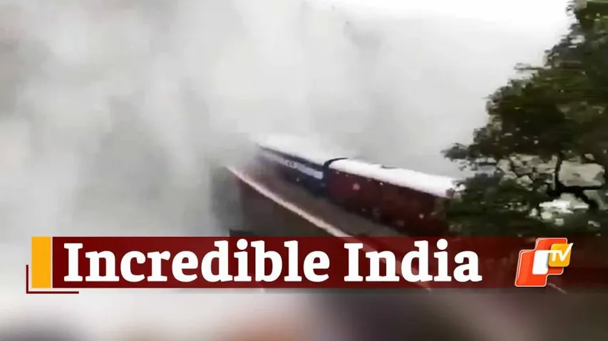 Spectacular! Train Passing Through Goa Dudhsagar Waterfalls In Rains Is A Sight To Behold
