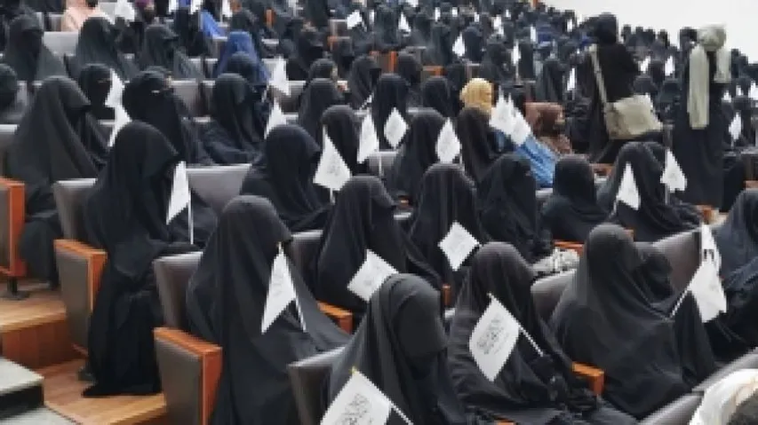 Veiled Afghan Women Rally In Support Of Taliban In Kabul