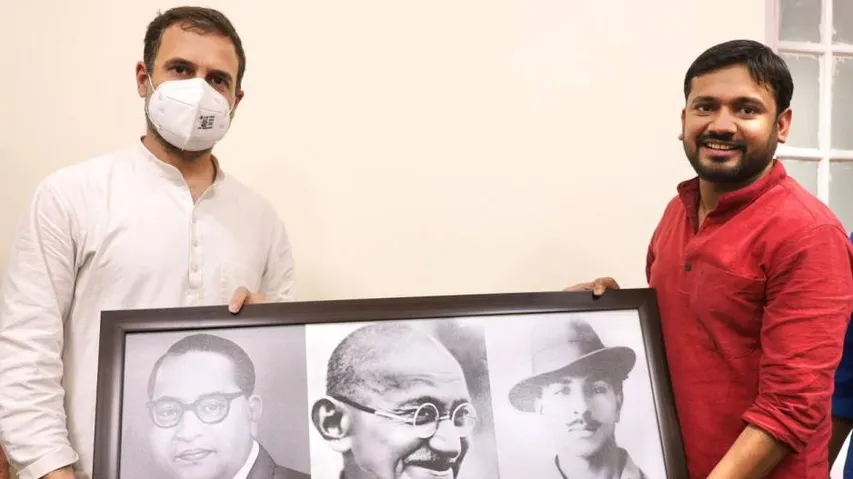 Kanhaiya Kumar with Rahul Gandhi 