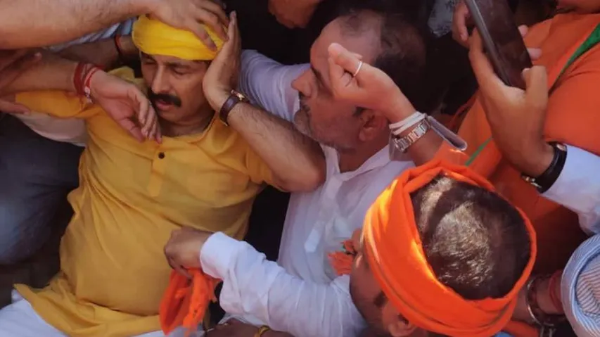 BJP MP Manoj Tiwari Hit By Water Canon, Hospitalised