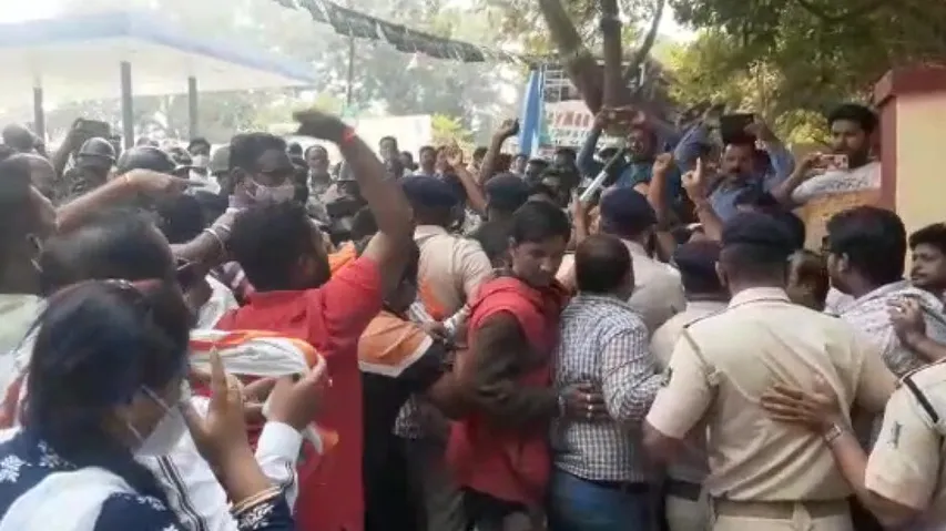 Opposition Protesting Against Minister Tukuni Sahu