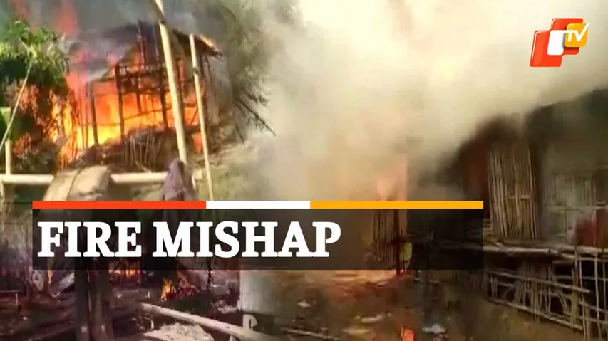 Fire in Bru camp in Tripura 