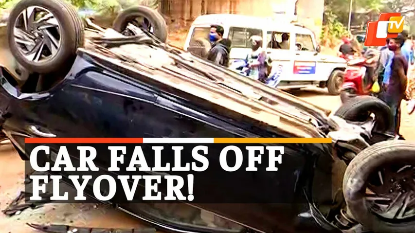 Bhubaneswar Accident, Car Falls Over Bridge, Driver Injured