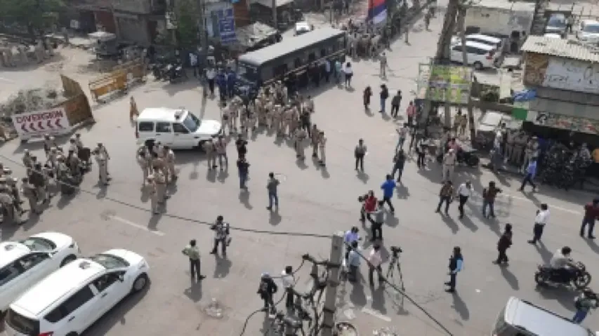 Stones pelted at cops by Jahangirpuri shooter's family, one detained