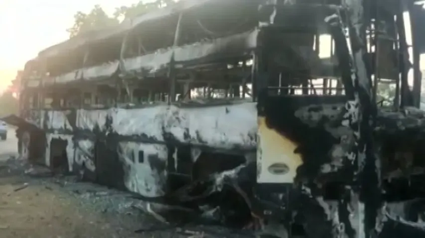 Maoists torch bus en-route to Hyderabad from Odisha's Malkangiri
