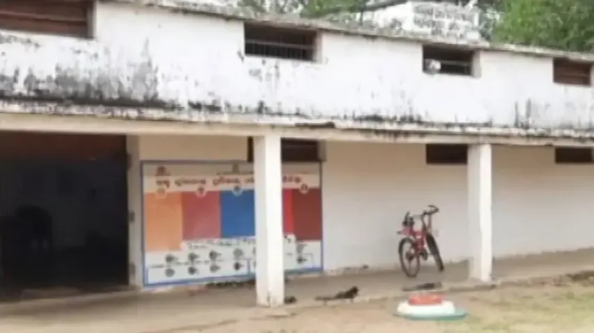 Jharigaon primary school runs from rundown FCI godown