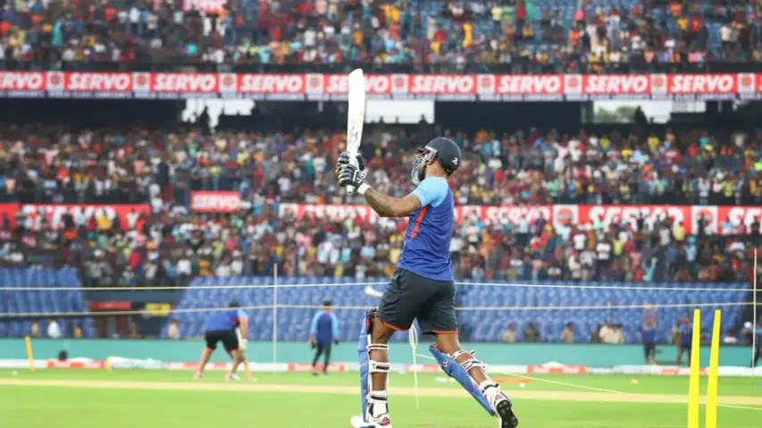 Indian team practicing at Barabati Stadium