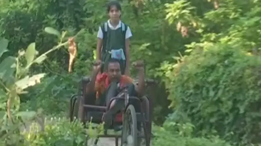 Odisha's divyang man hand-pedals tricycle to drop daughter at school, sets example for others
