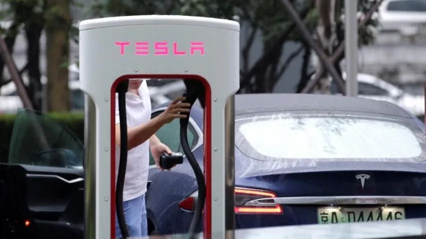 A Tesla Charging Point