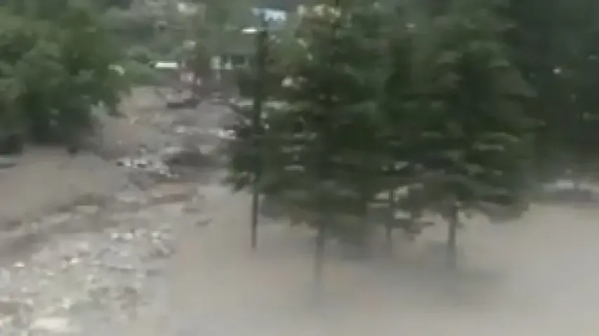 Cloudburst in Himachal's Kinnaur, houses submerged in flood water