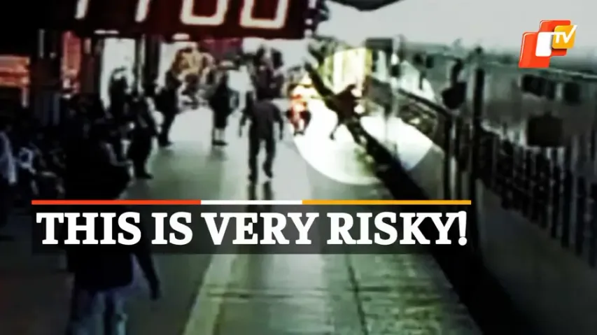 Passenger Slips While Boarding Moving Train At Cuttack Railway Station 