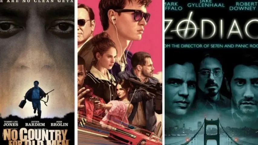 No Country for Old Men, Baby Driver, Zodiac
