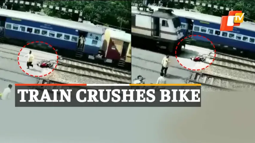 Viral Video, Train Hits Bike, Uttar Pradesh, OTV News