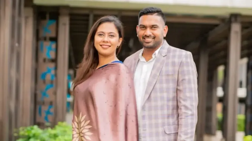 Rajapaksa with his beautiful wife