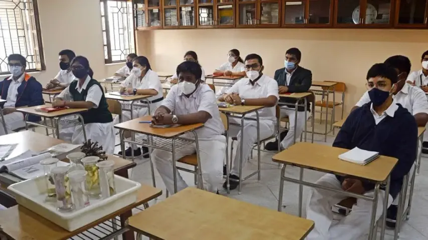 Students attending classes 